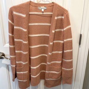 Women’s Small White And Blush Pink Cardigan